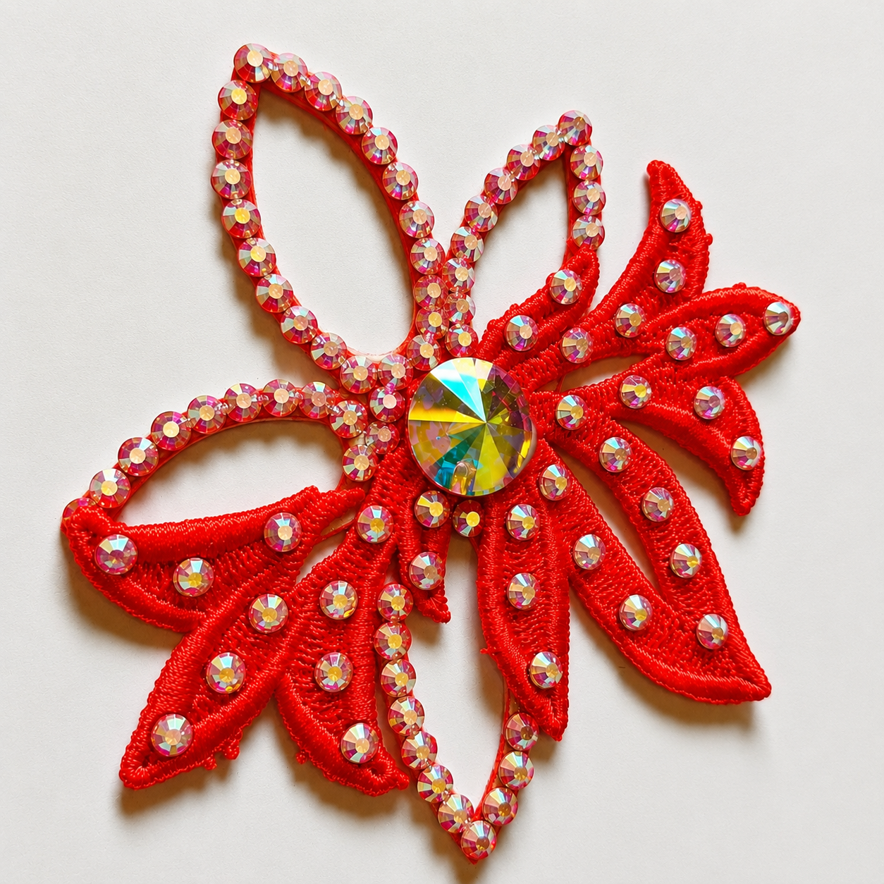 Flower Hairpiece - Fluorescent Red