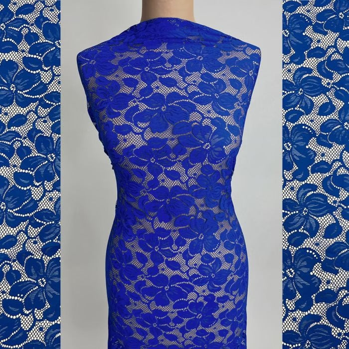 Florentina Stretch Lace - Cobalt