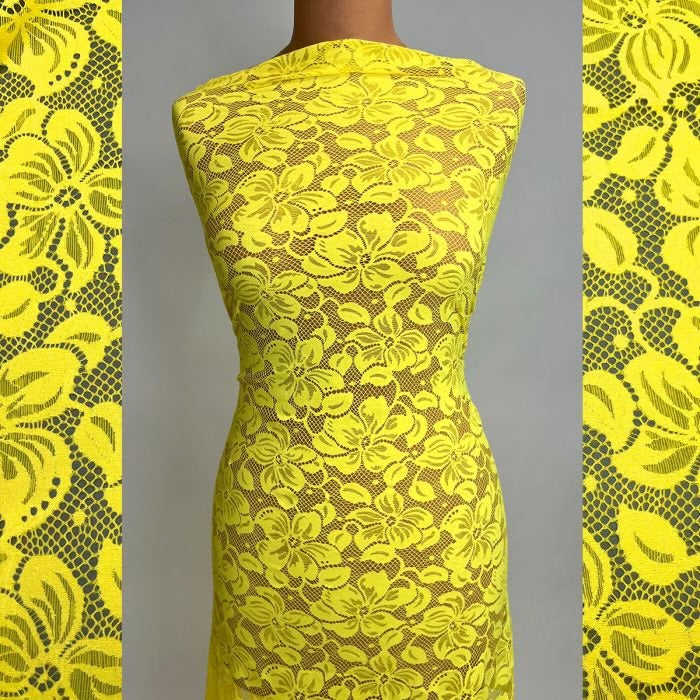 Florentina Stretch Lace - Sassy Yellow