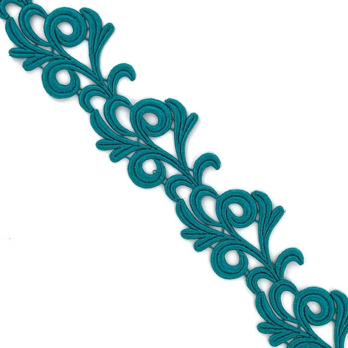 Victoria Guipure Ribbon - Peacock Blue