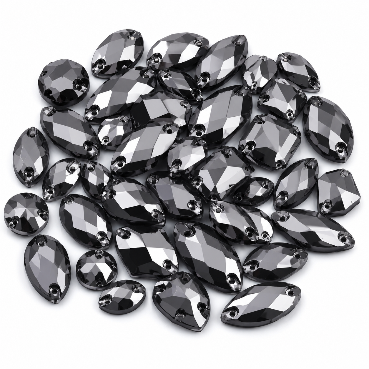 Grey Large Mixed Sizes, 50 Pieces