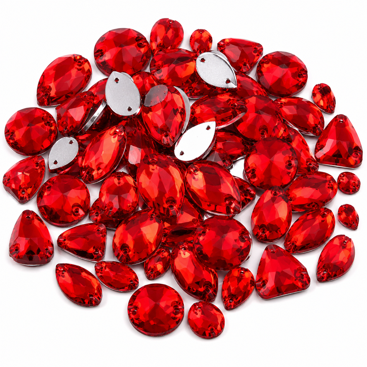 Red Large Mixed Sizes, 50 Pieces