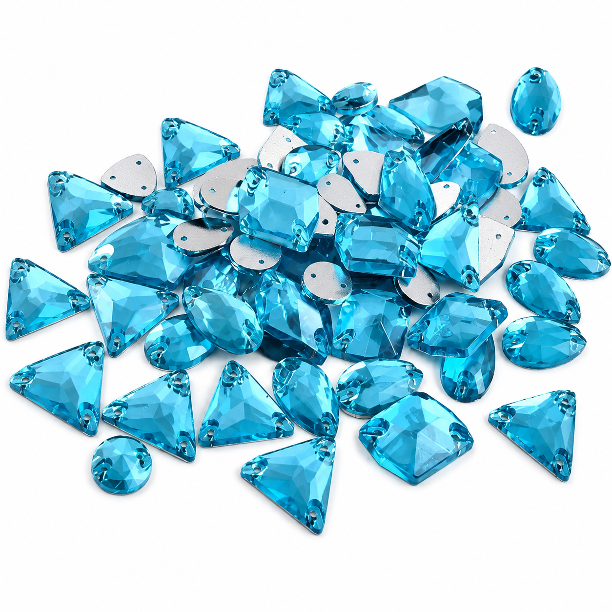 Aqua Large Mixed Sizes, 50 Pieces