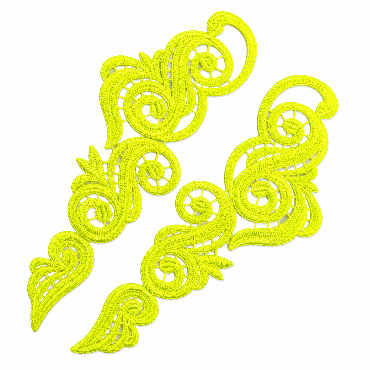 Swirl Lace Pair - Neon Yellow