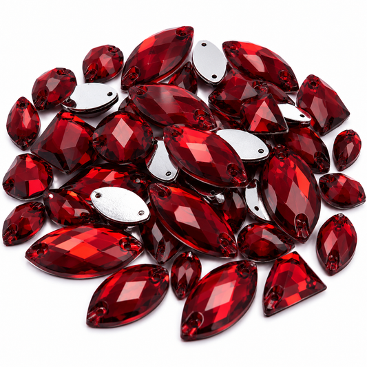 Deep Red Large Mixed Sizes, 50 Pieces