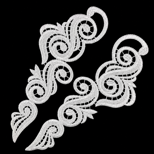 Swirl Lace Pair - White