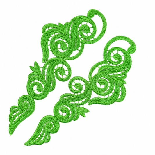 Swirl Lace Pair - Apple Green