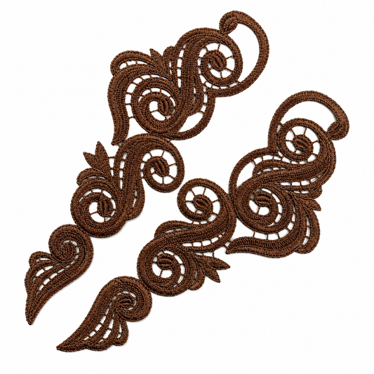 Swirl Lace Pair - Brown