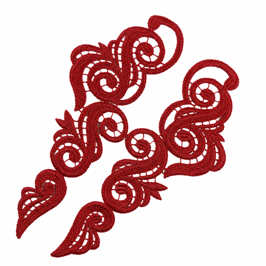 Swirl Lace Pair - Red