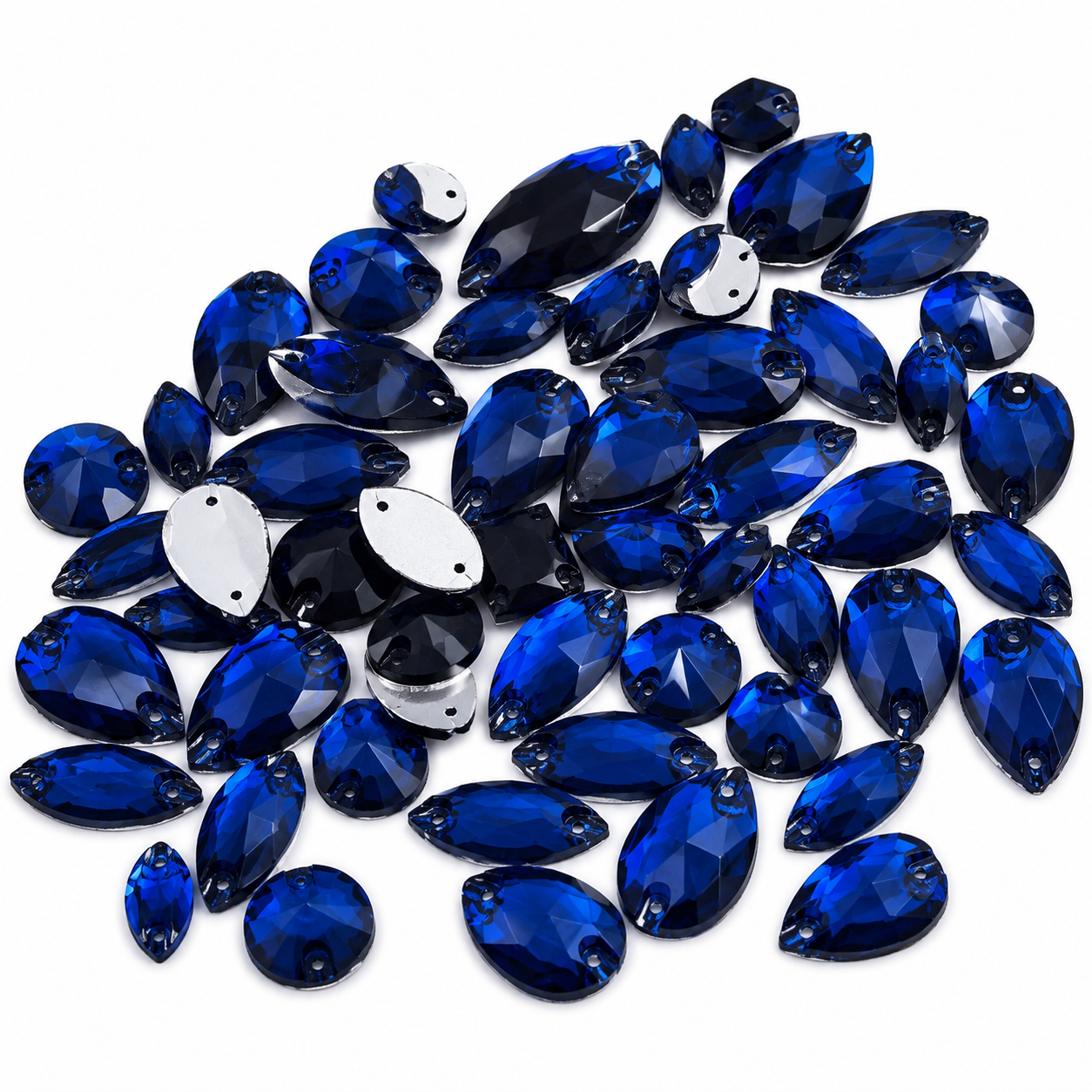Deep Blue Large Mixed Sizes, 50 Pieces
