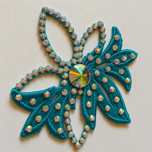 Flower Hairpiece - Peacock Blue