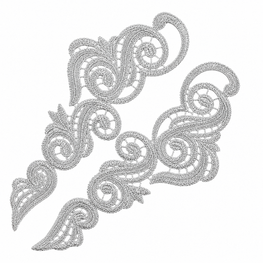 Swirl Lace Pair - Silver