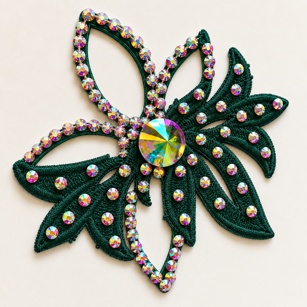 Flower Hairpiece - Forest Green