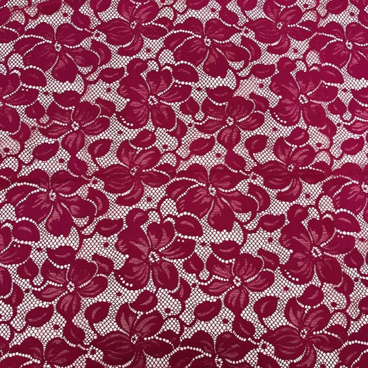 Florentina Stretch Lace - Cherry Red
