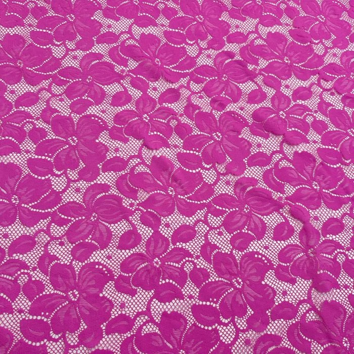 Florentina Stretch Lace - Electric Pink