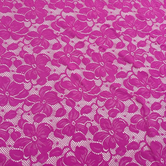 Florentina Stretch Lace - Electric Pink