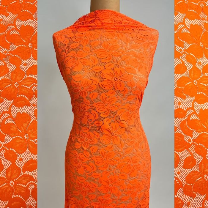 Florentina Stretch Lace - Orange
