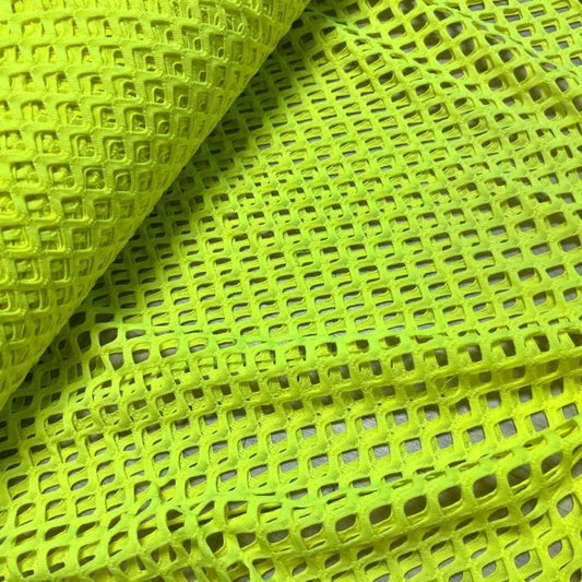 Stretch Fishnet Fabric - Tropic Lime