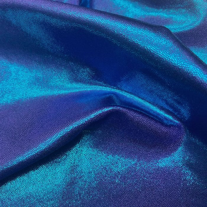 Metallic Shine Lycra – Turquoise On Purple