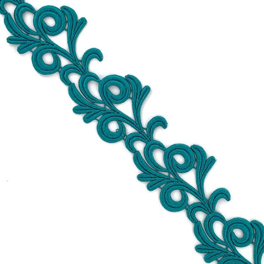 Victoria Guipure Ribbon - Peacock Blue