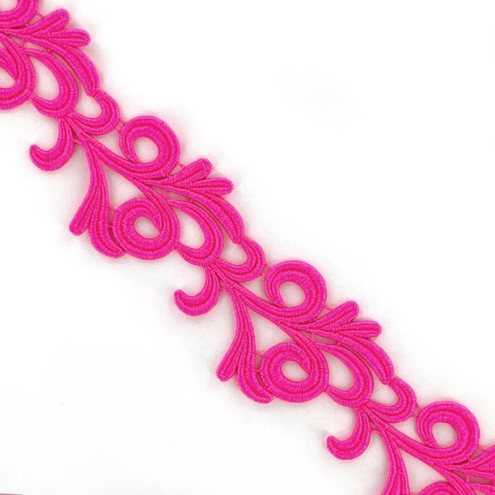 Victoria Guipure Ribbon - Pink Fizz