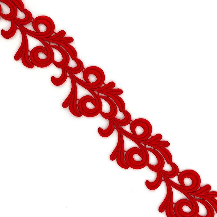 Victoria Guipure Ribbon - Red