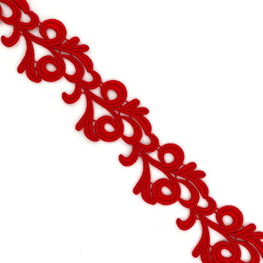 Victoria Guipure Ribbon - Red