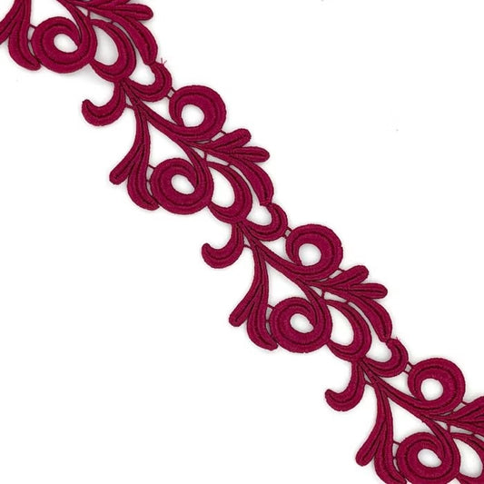 Victoria Guipure Ribbon - Wine