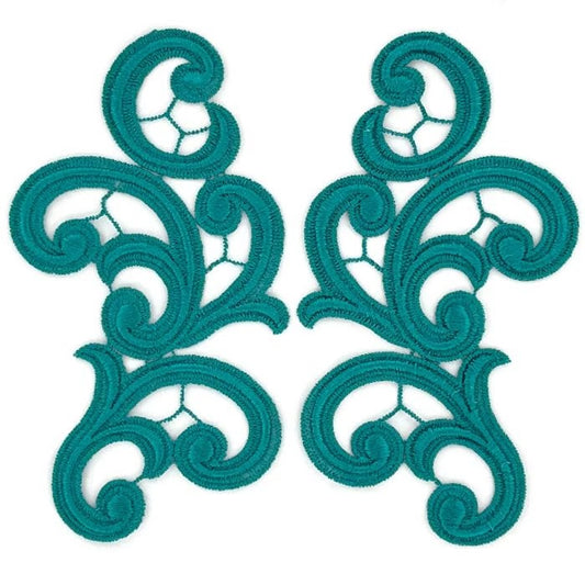 Emma Lace Pair - Peacock Blue