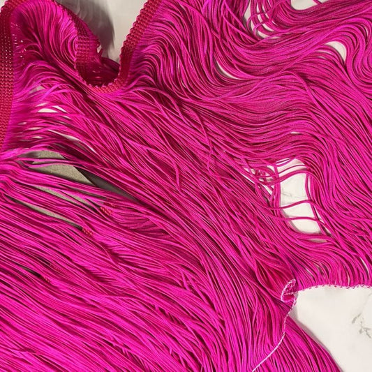 Stretch Tassel Fringe 15cm - Electric Pink