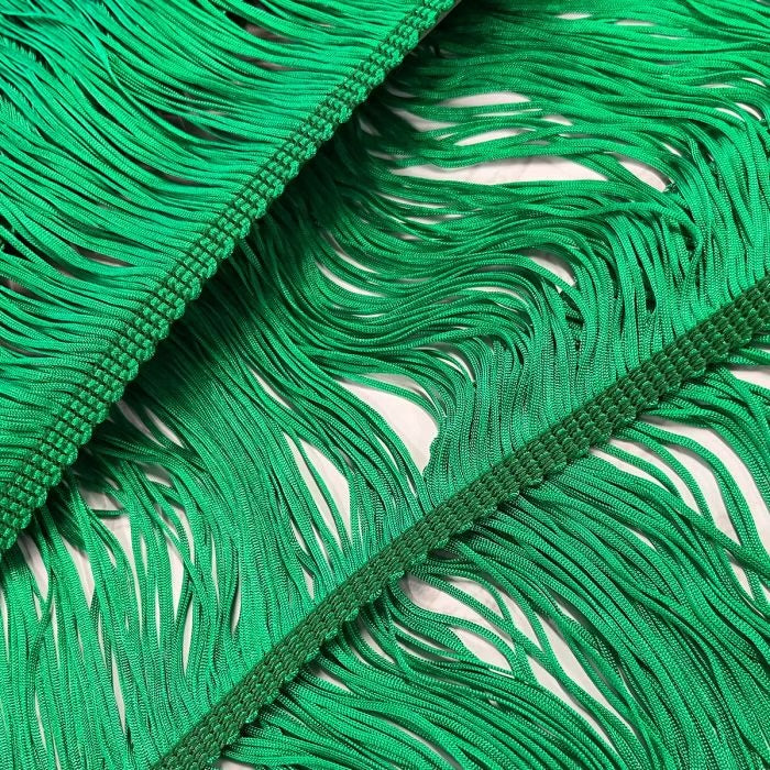 Stretch Tassel Fringe 15cm - Emerald