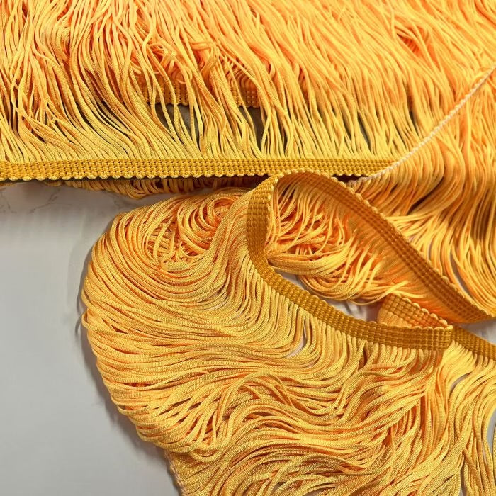 Stretch Tassel Fringe 15cm - Saffron