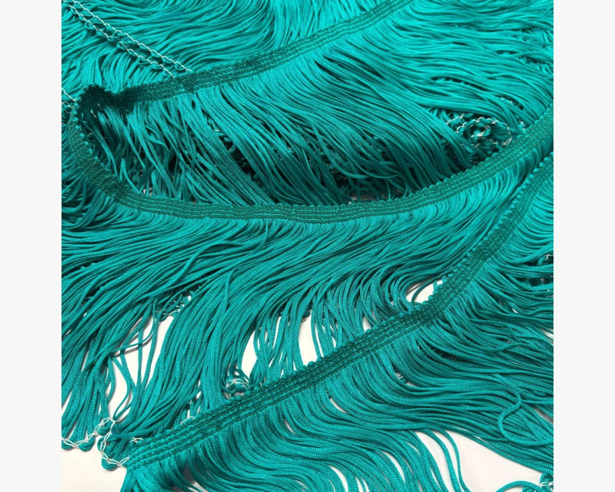 Stretch Tassel Fringe 15cm - Peacock Blue