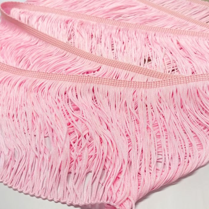 Stretch Tassel Fringe 15cm - Sugar Pink